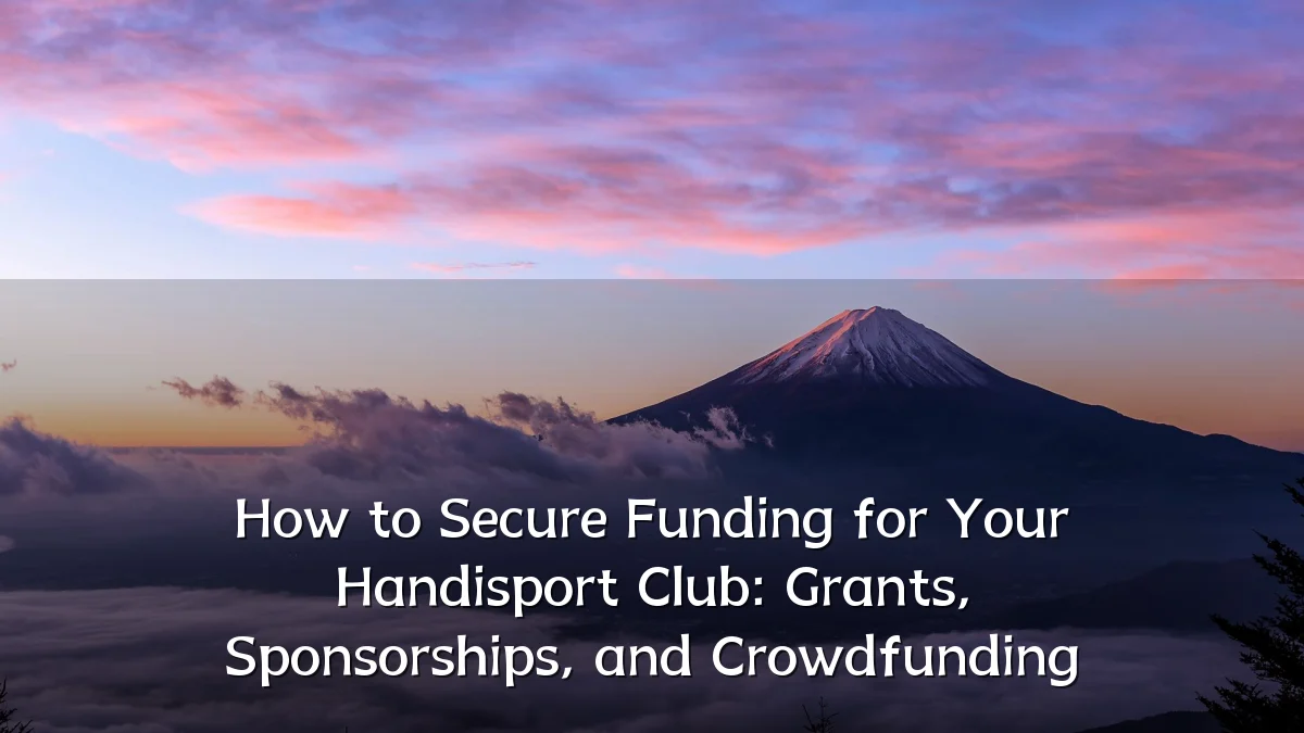 How to Secure Funding for Your Handisport Club: Grants, Sponsorships, and Crowdfunding